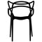 Mid-Century Modern Style Stackable Plastic Molded Arm Chair with Entangled Open Back